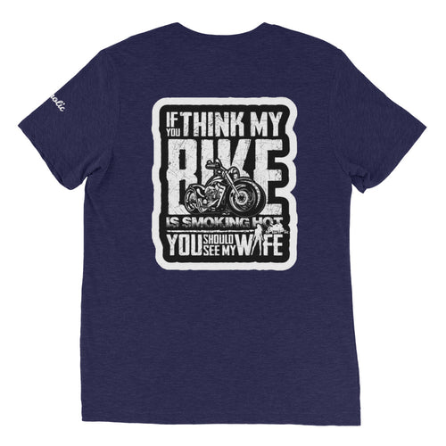 Hot bike-Hot wife.back t-shirt - motorholic