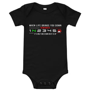 "1 Down-Rest is Up" Baby 1-piece - motorholic